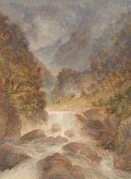 Waterfall & bush by A. E. Baxter